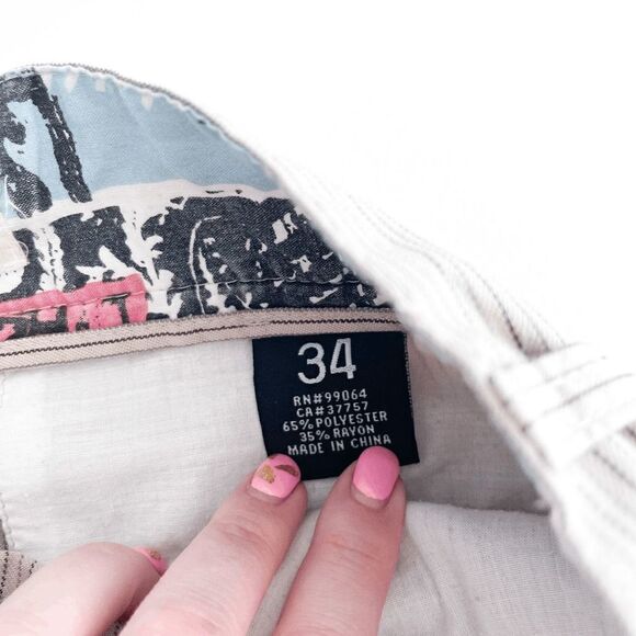 Billabong Mens Casual Summer Shorts Pinstripes Brown Size 34 - Picture 4 of 9